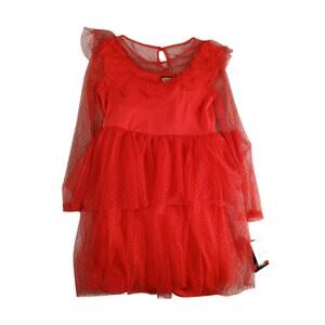 Beetlejuice Costume Girls Large Red Kids Lydia Deetz Dress Long Sleeve Tier NWT